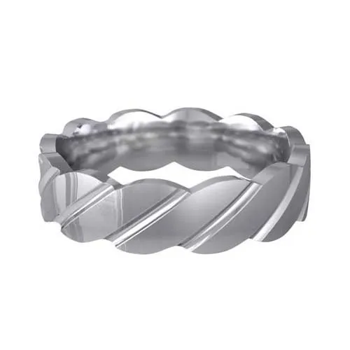 Patterned Designer White Gold Wedding Ring - Tenere